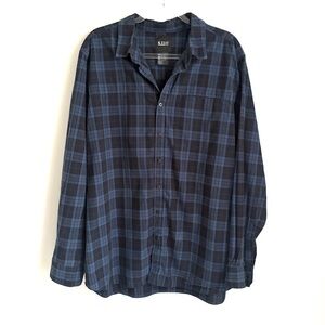 5.11 | Men’s Long Sleeve Navy Blue & Black Plaid Button-Down Shirt Size XL